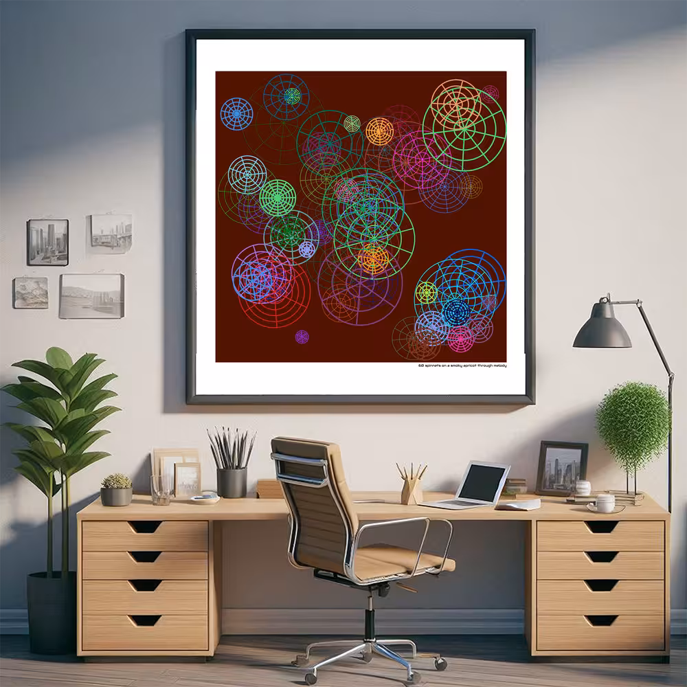 60 spinnets on a smoky apricot through melody in room setting