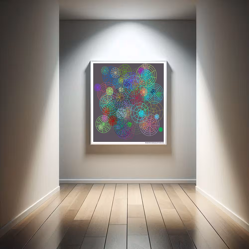 92 spinnets on pale gray and frosted teal in room setting