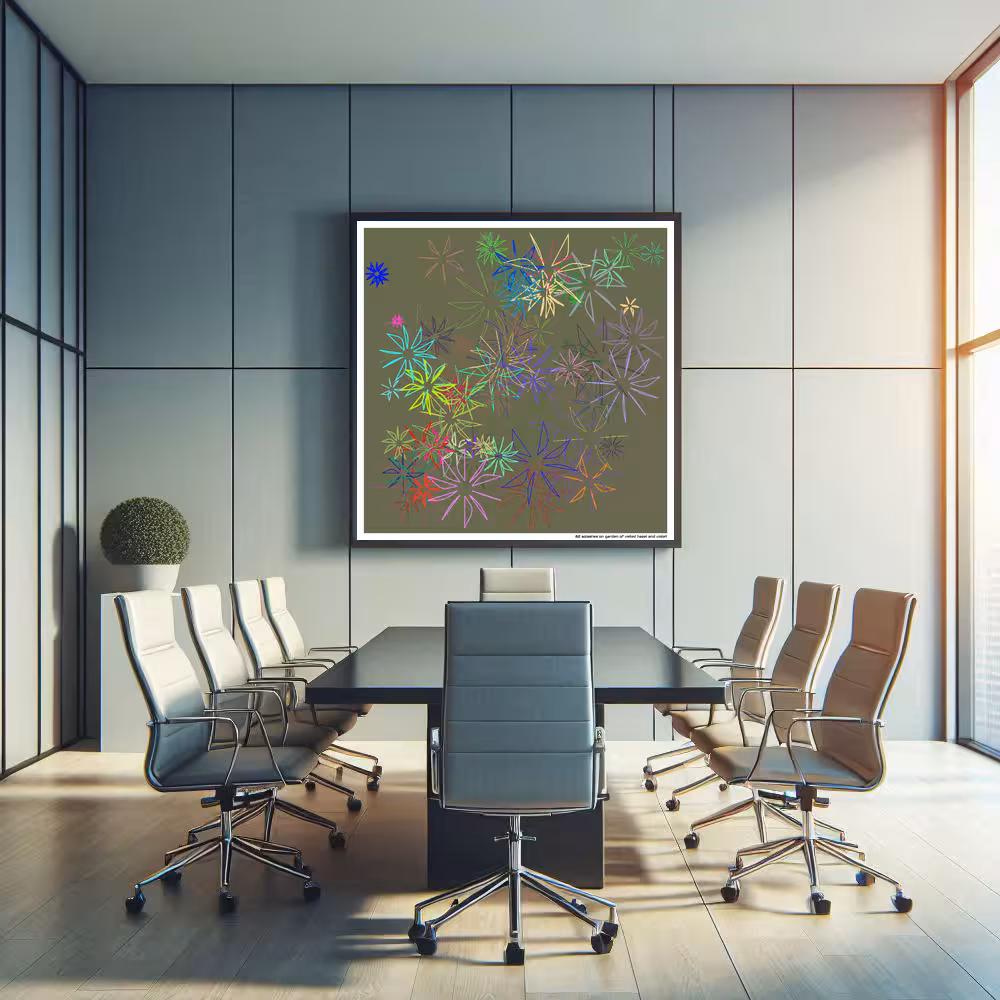 82 splashes on garden of veiled hazel and violet in room setting