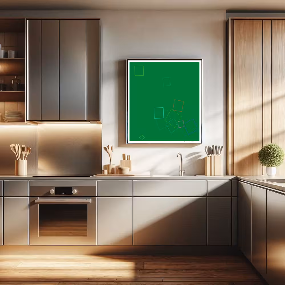 12 squares on drift in serene cyan in room setting