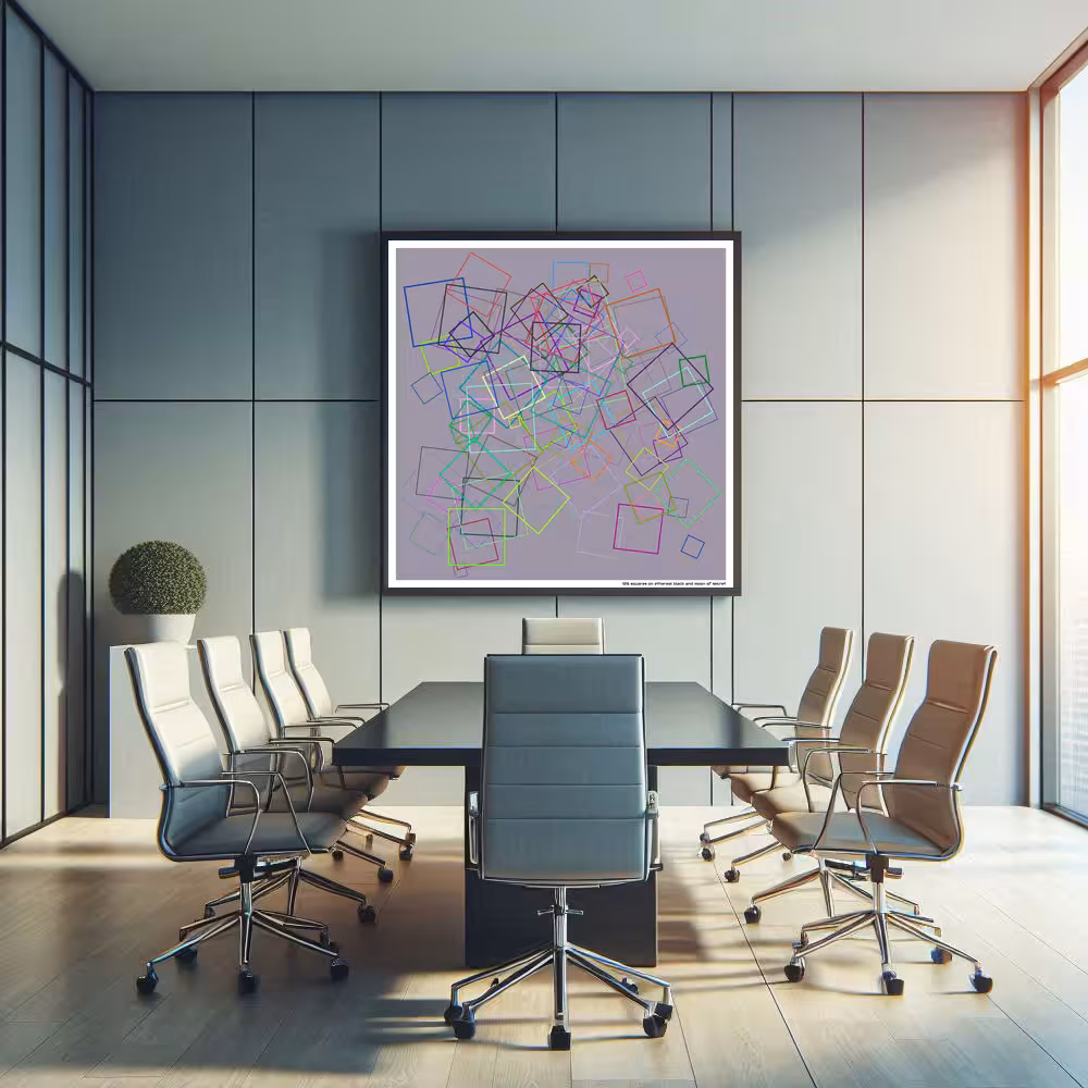 126 squares on ethereal black and moon of secret in room setting