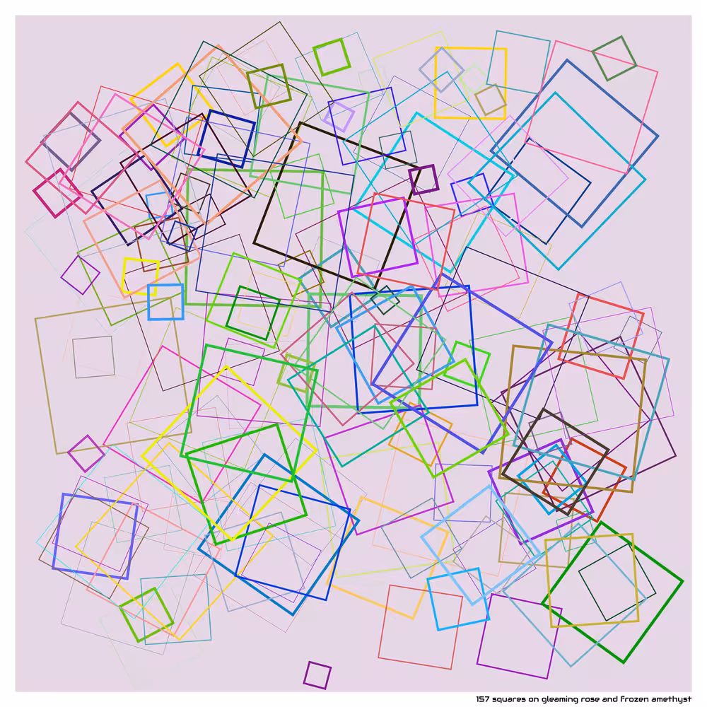 157 squares on gleaming rose and frozen amethyst