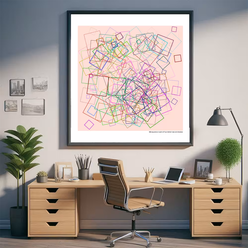 188 squares on spire of burnished rose and shadow in room setting