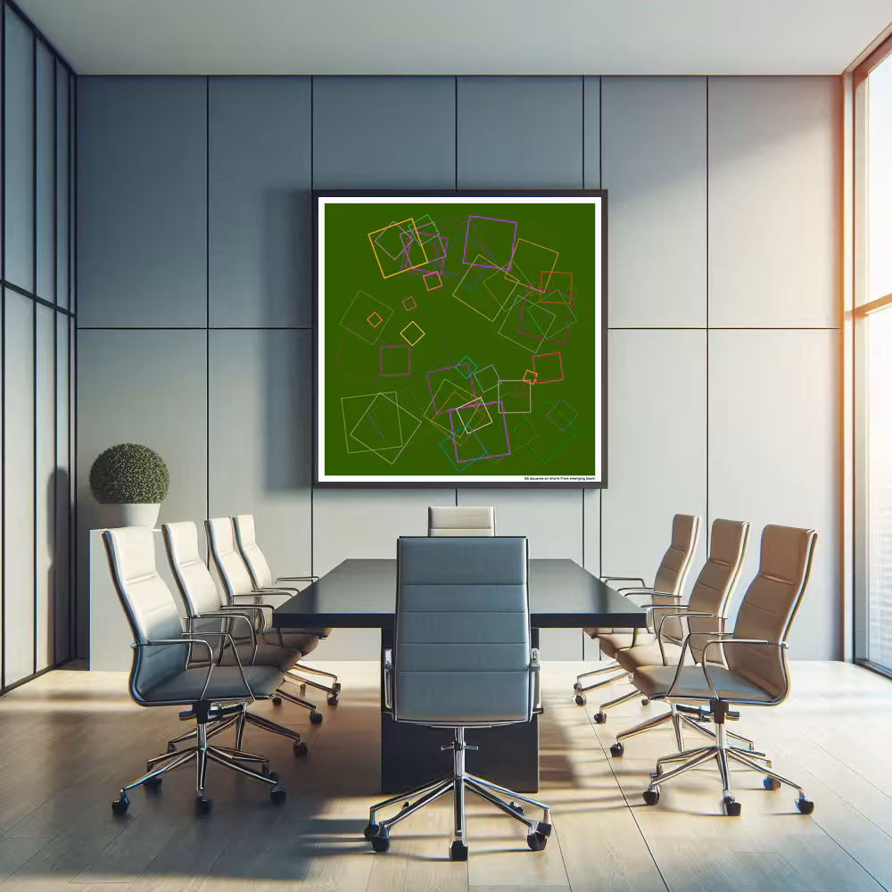 55 squares on storm from emerging black in room setting