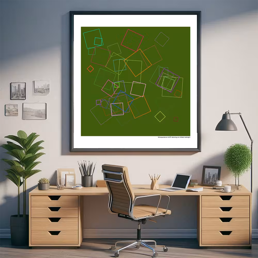 46 squares on drift dancing on chilled midnight in room setting