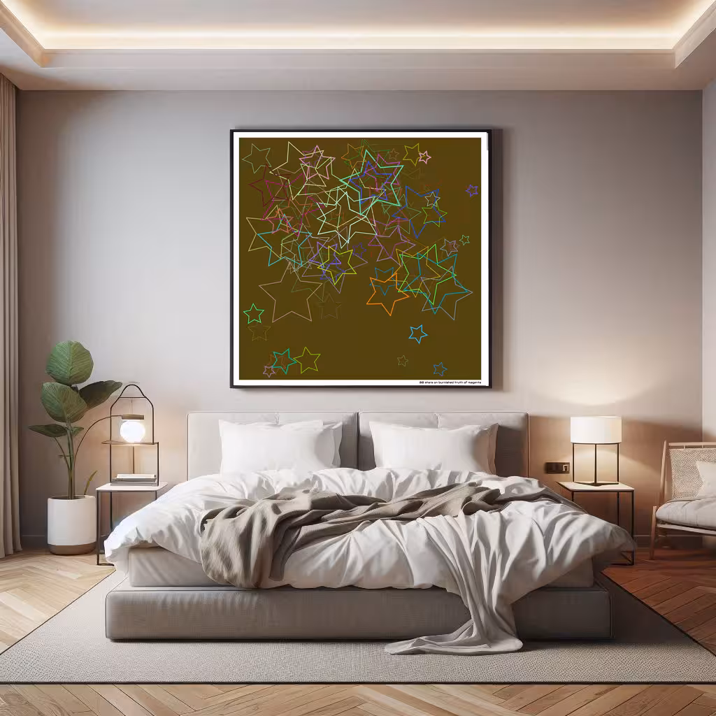 80 stars on burnished truth of magenta in room setting