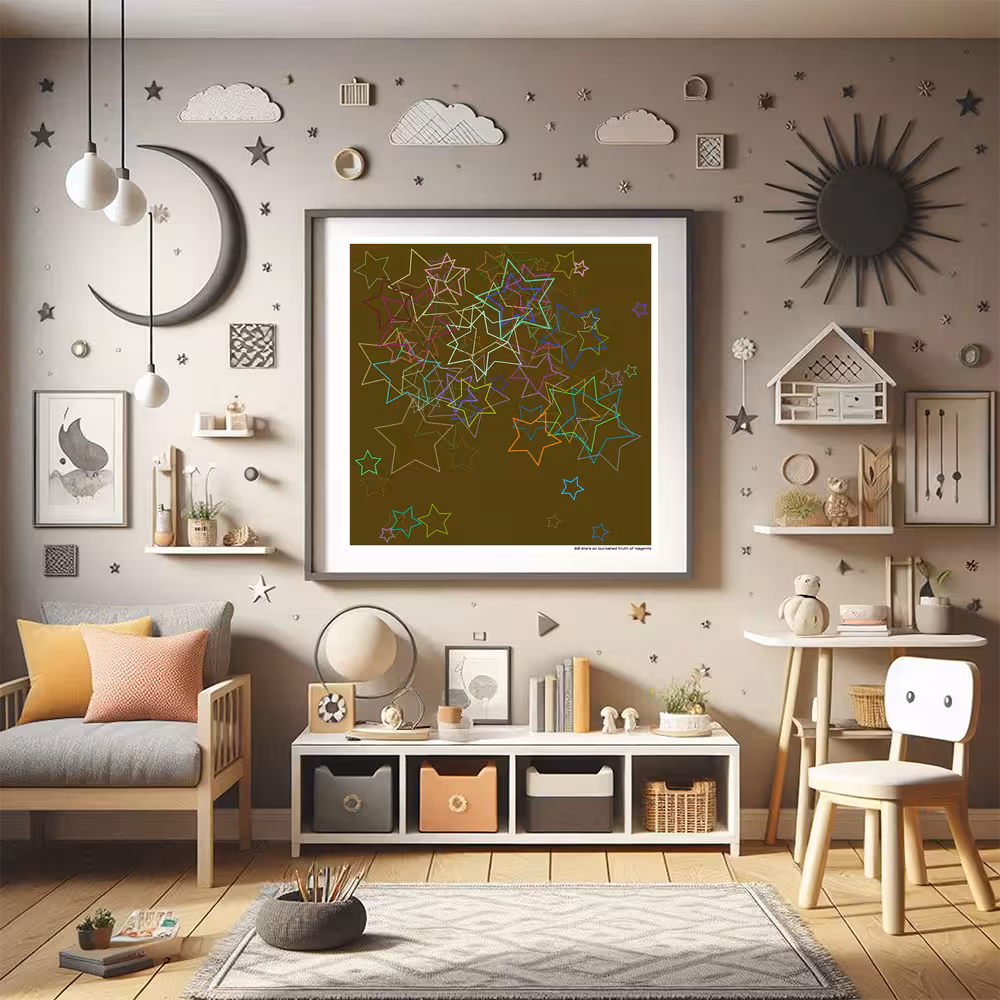 80 stars on burnished truth of magenta in room setting