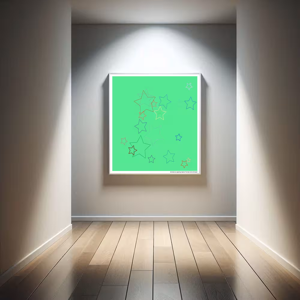 25 stars on glowing hazel of horizon and whirlpool in room setting