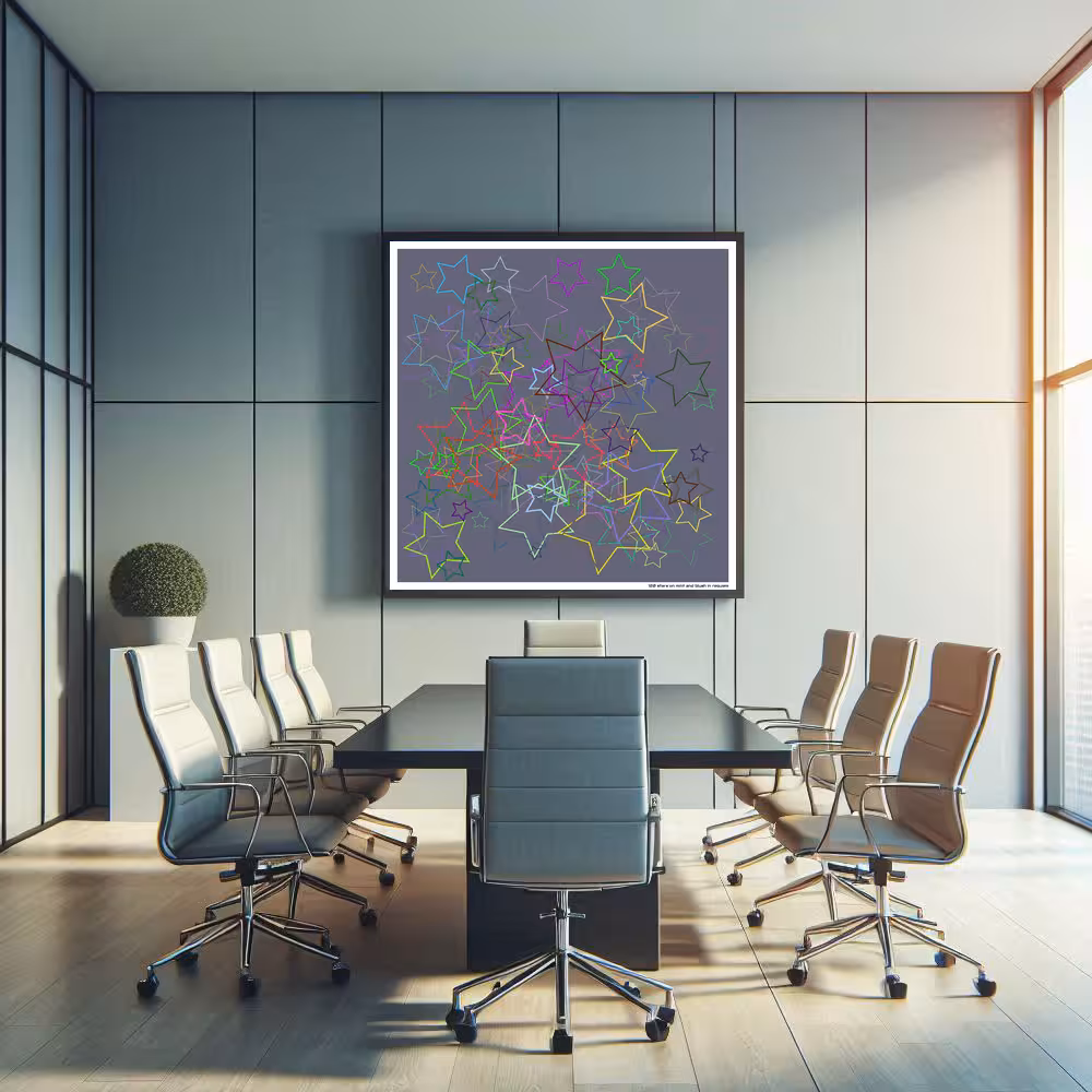 120 stars on mint and blush in requiem in room setting