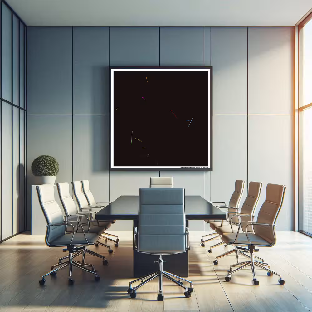 14 swooshes on soothing black of ink and aura in room setting