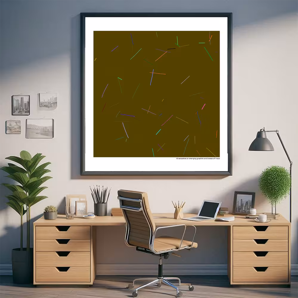 61 swooshes on emerging graphite and breeze of trace in room setting
