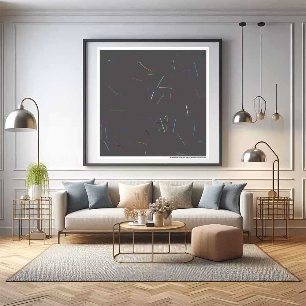 83 swooshes on mystic gray of shadow and conviction in room setting