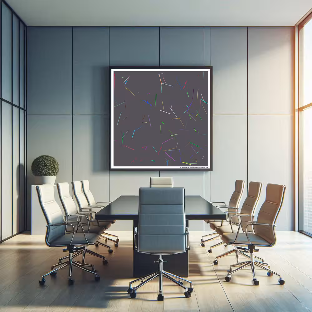 116 swooshes on ethereal gray — a pulse of star in room setting