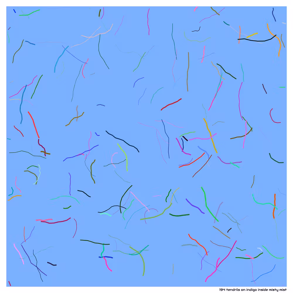 194 tendrils on indigo inside misty mist