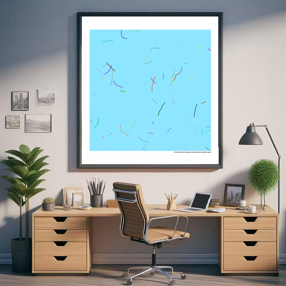 61 tendrils on luminous mustard and lonely hazel in room setting