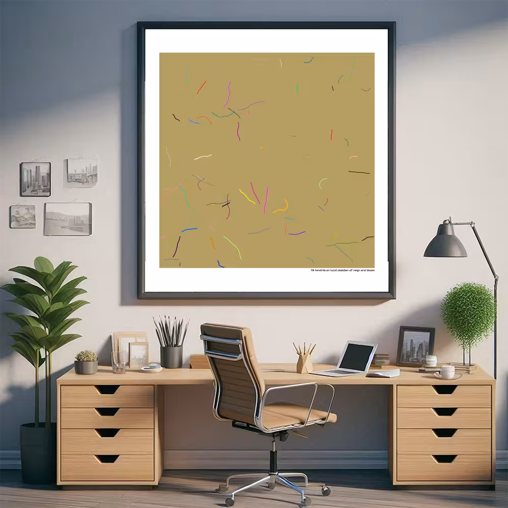 78 tendrils on lucid obsidian of reign and bloom in room setting