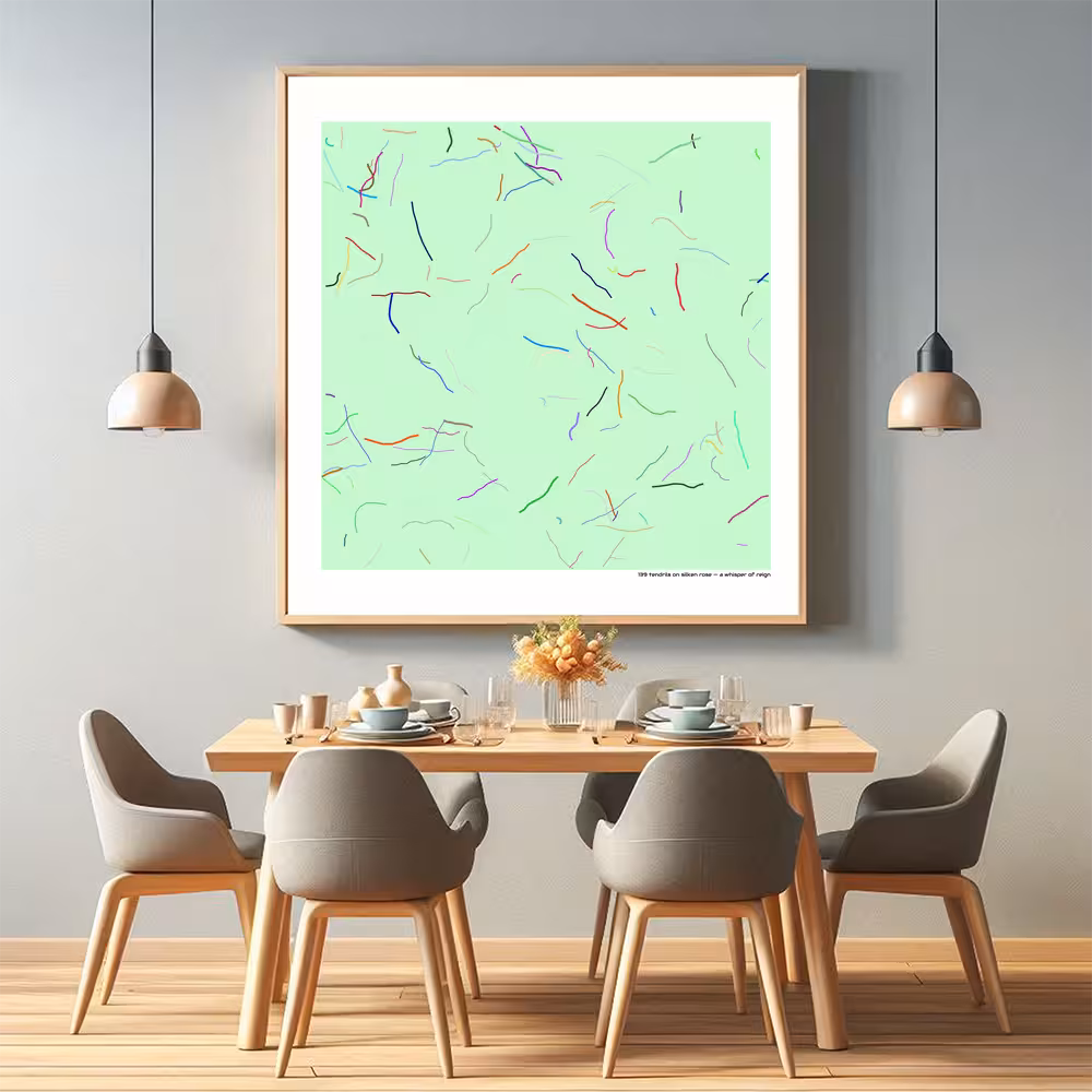 139 tendrils on silken rose — a whisper of reign in room setting