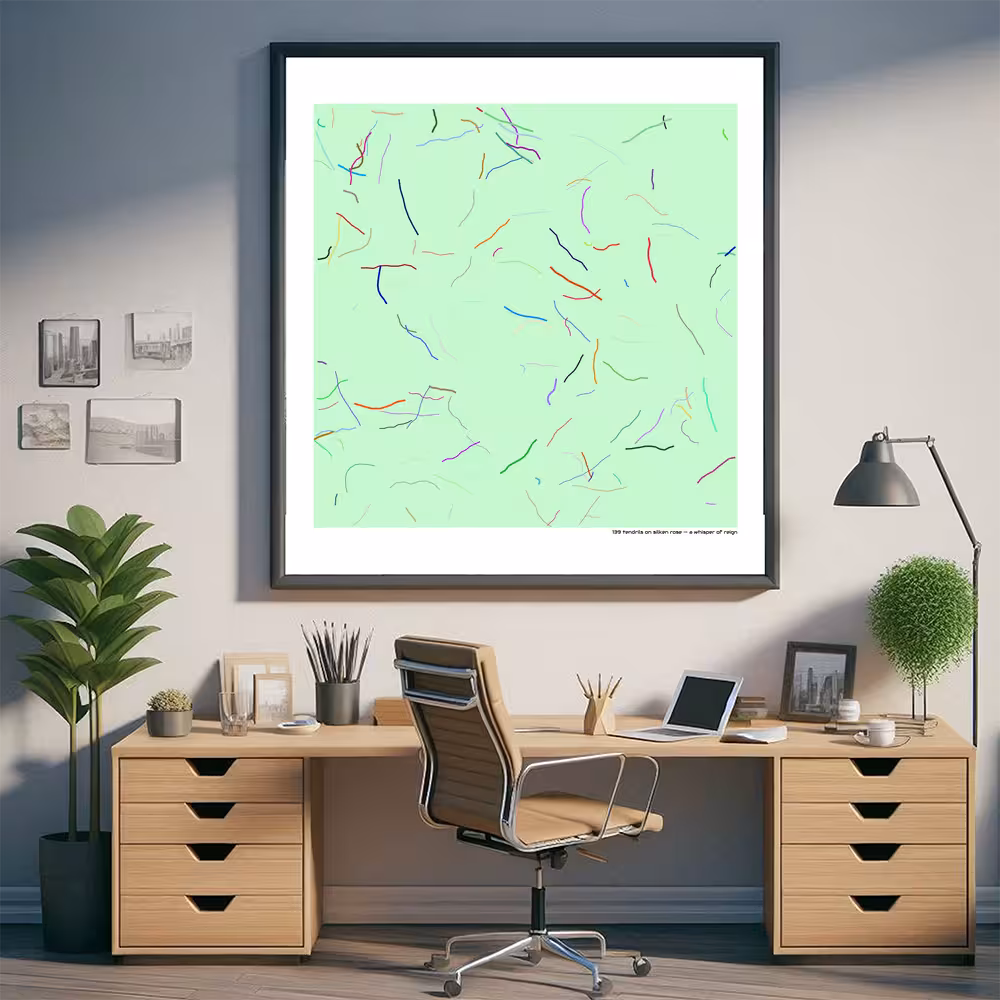 139 tendrils on silken rose — a whisper of reign in room setting