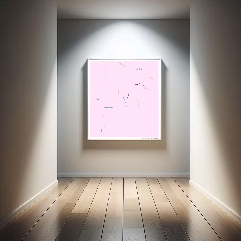 19 tendrils on ivory upon vivid shadow in room setting