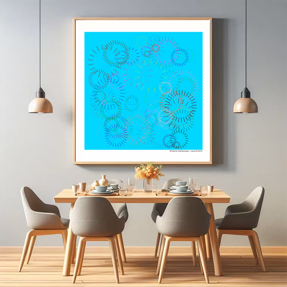 78 ticks on luminous aqua — a aura of mirror in room setting