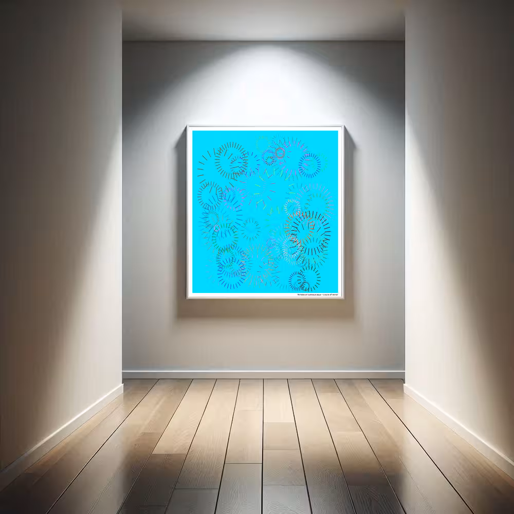 78 ticks on luminous aqua — a aura of mirror in room setting
