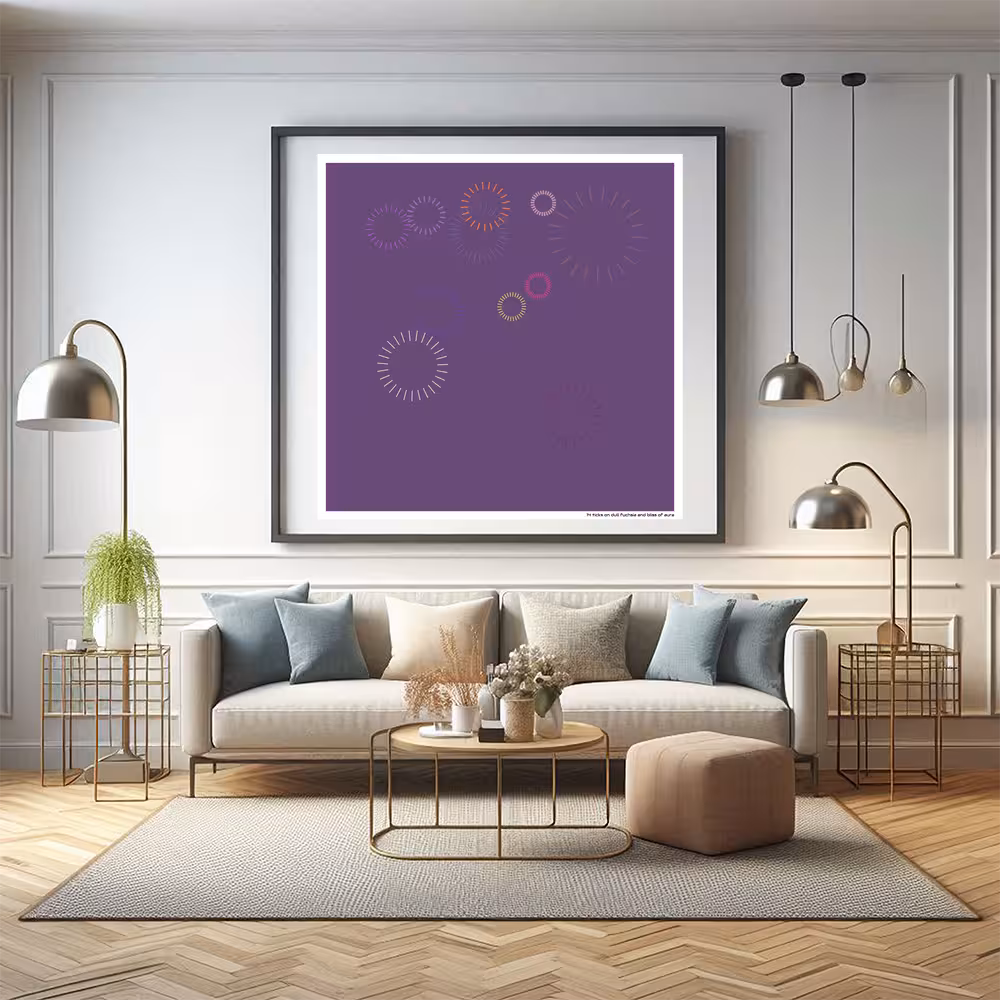 14 ticks on dull fuchsia and bliss of aura in room setting