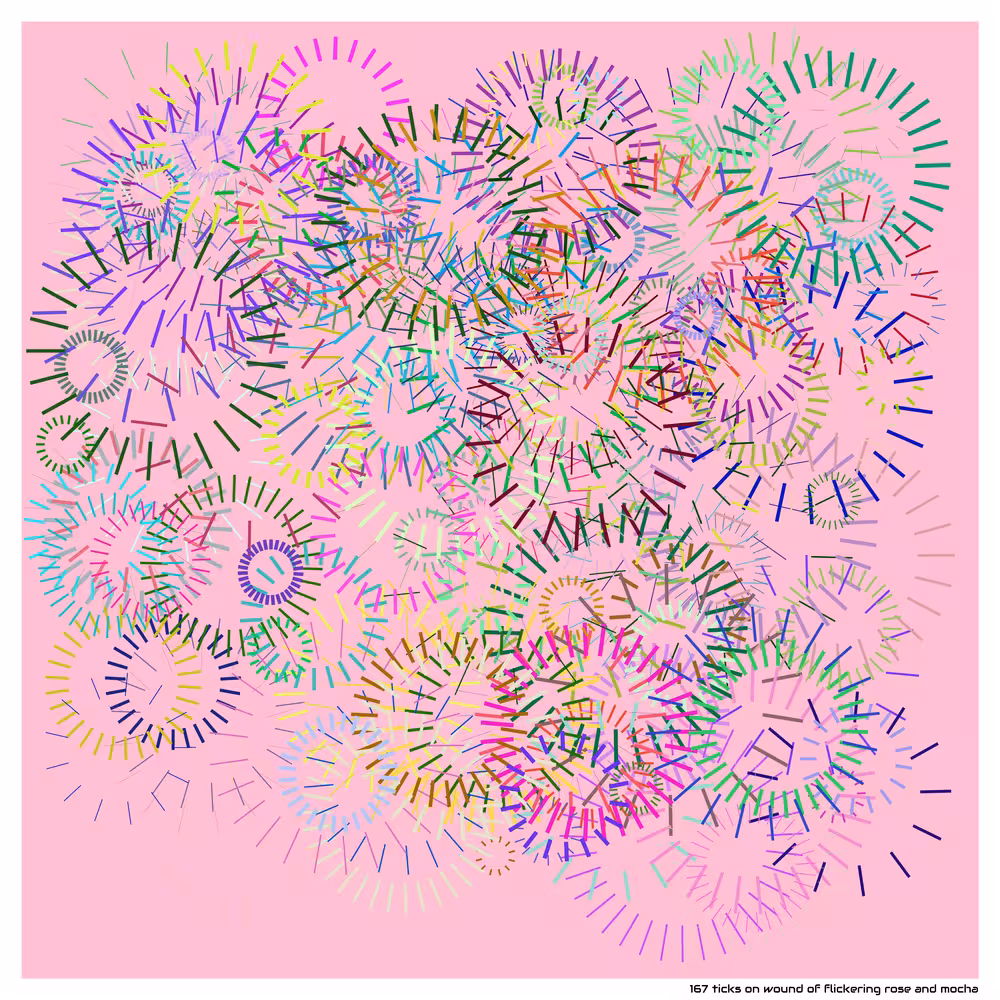 167 ticks on wound of flickering rose and mocha