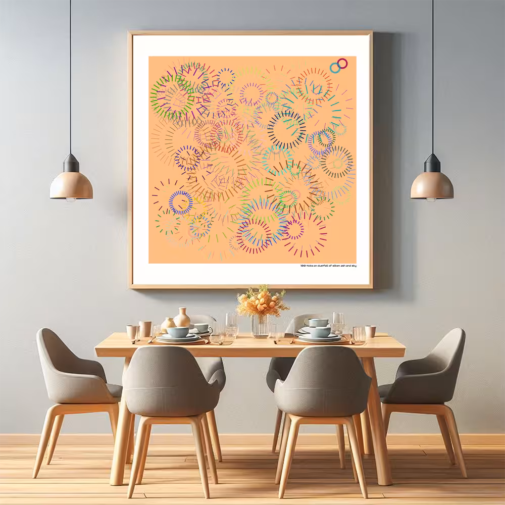 100 ticks on dustfall of silken ash and sky in room setting