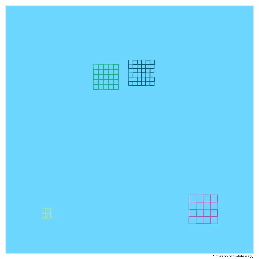 4 tiles on rich white elegy