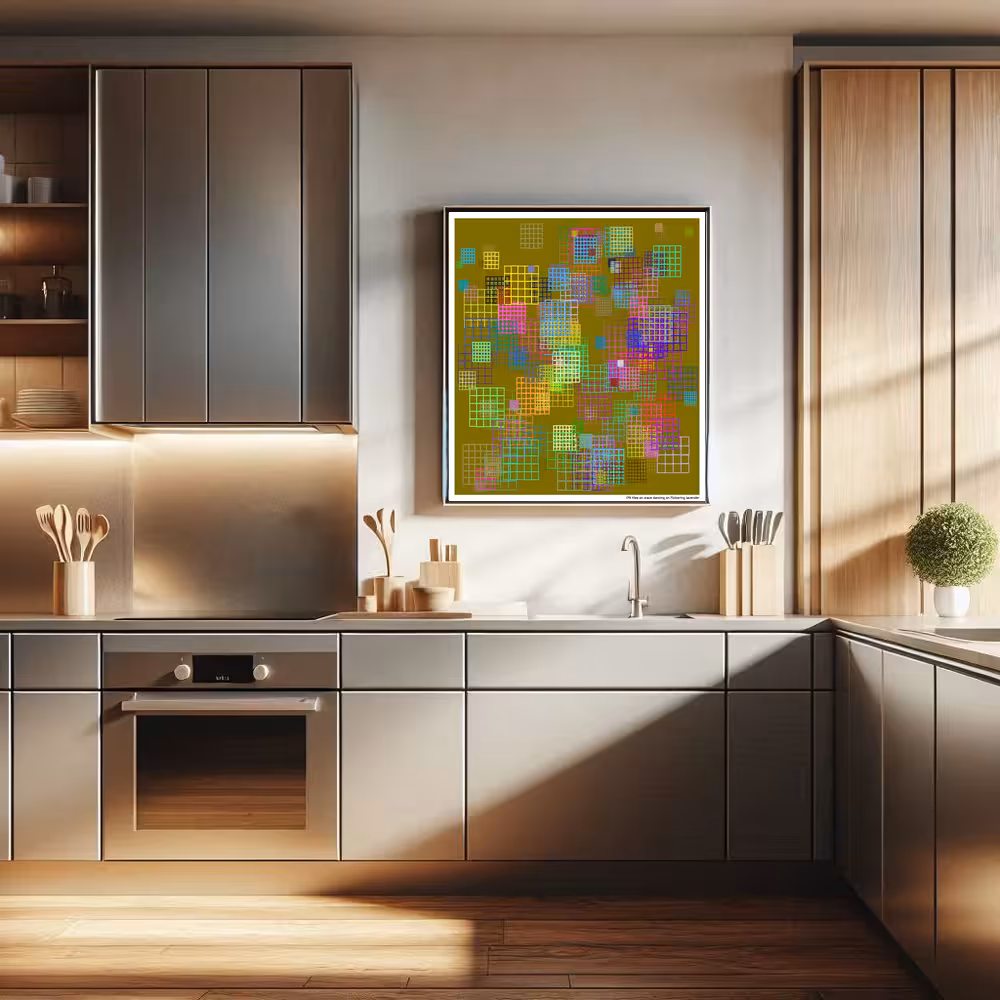 179 tiles on wave dancing on flickering lavender in room setting