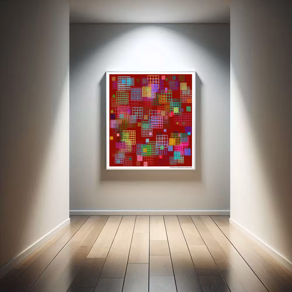 174 tiles on a frosted denim through dream in room setting