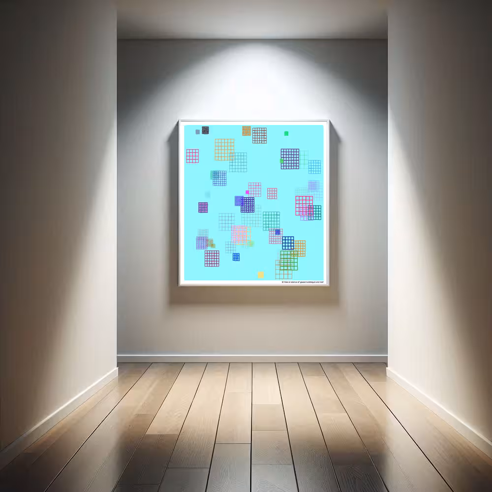 51 tiles on silence of glazed bubblegum and mist in room setting