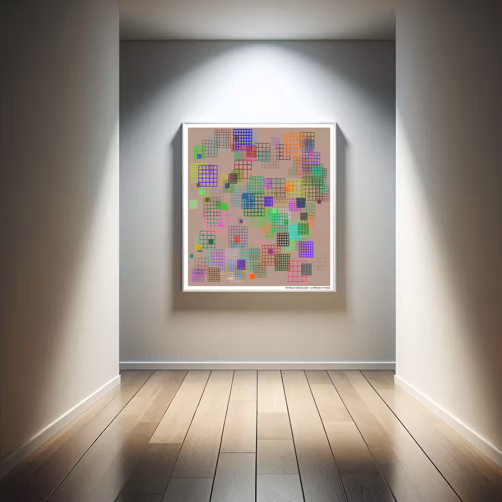 151 tiles on luminous coral — a reflection of temple in room setting