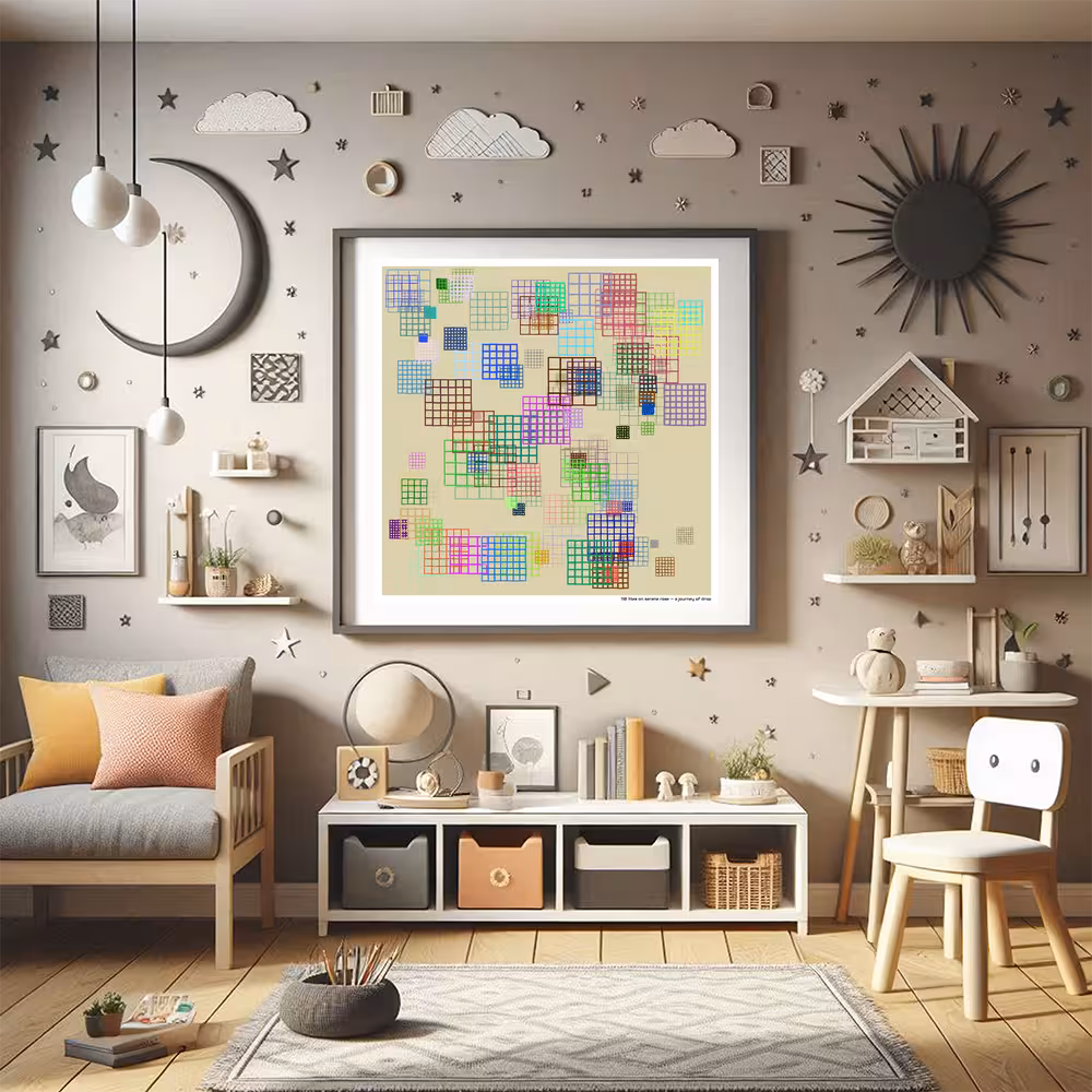 110 tiles on serene rose — a journey of drop in room setting