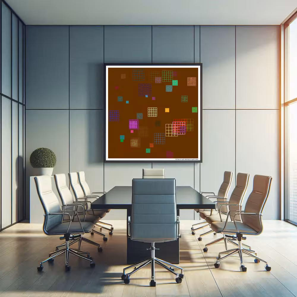 43 tiles on myth dancing on mystic sepia in room setting