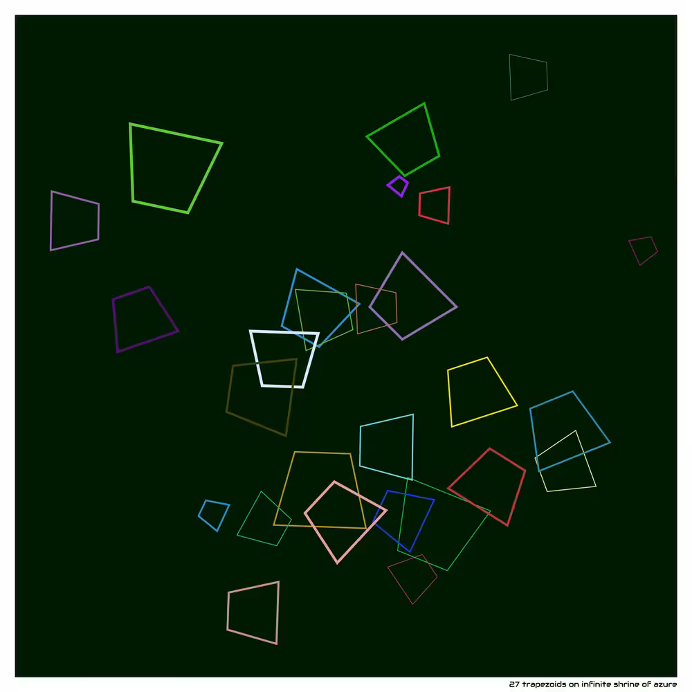 27 trapezoids on infinite shrine of azure