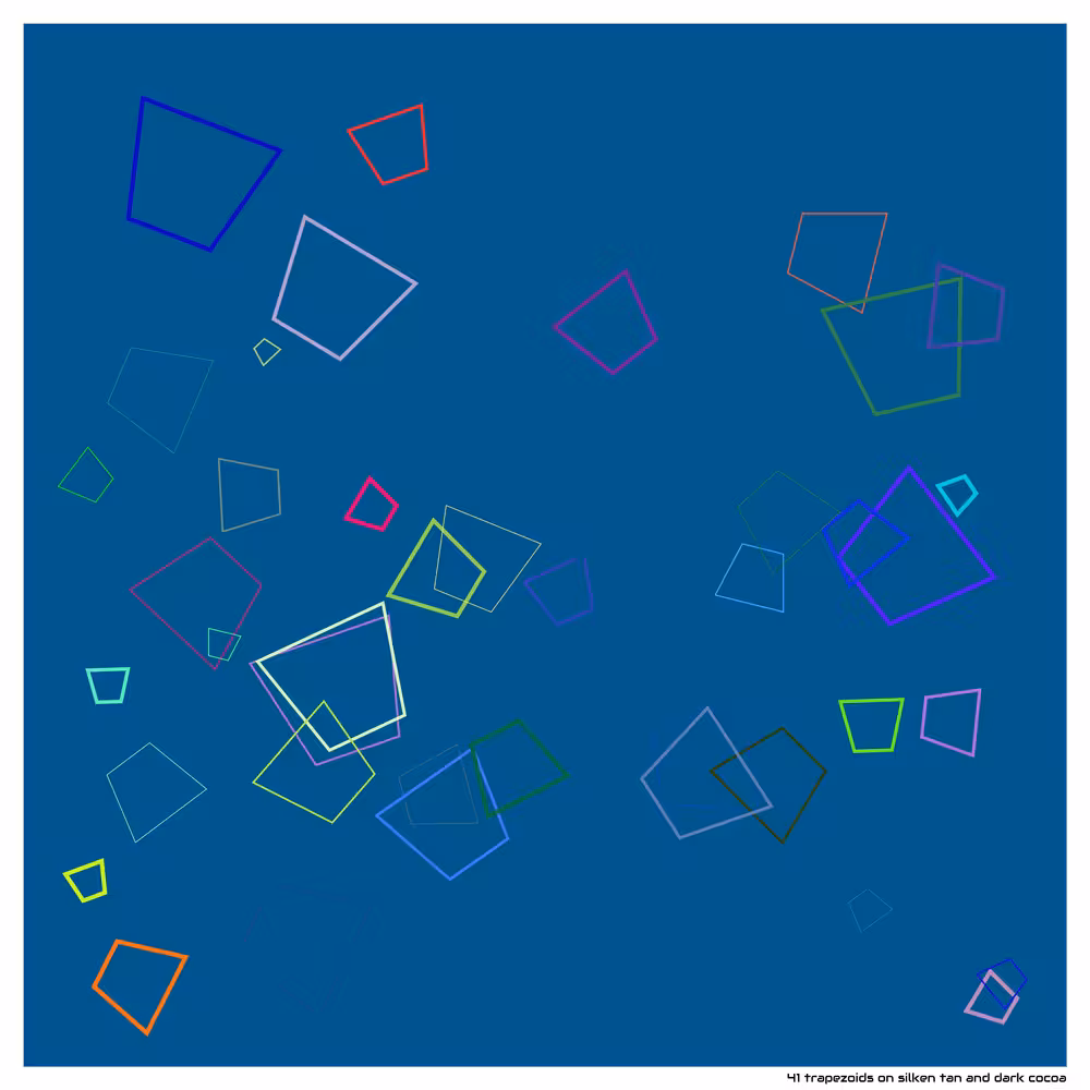 41 trapezoids on silken tan and dark cocoa
