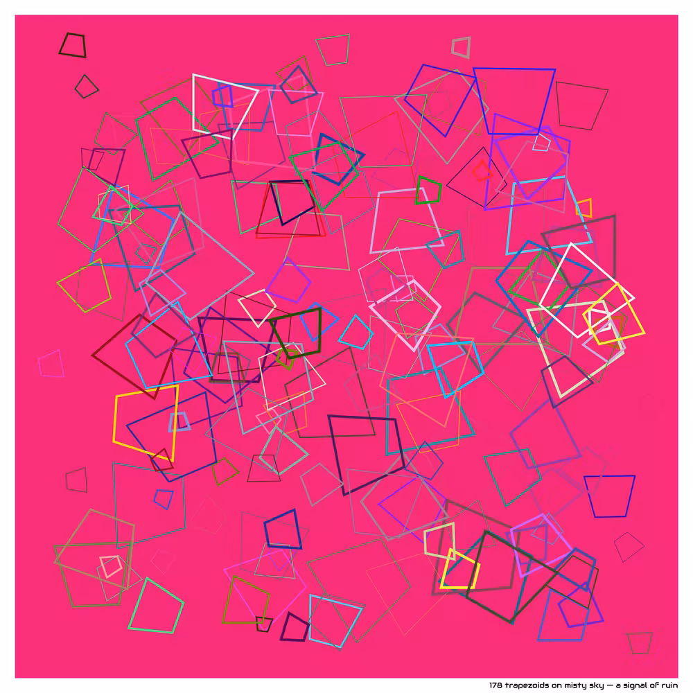 178 trapezoids on misty sky — a signal of ruin