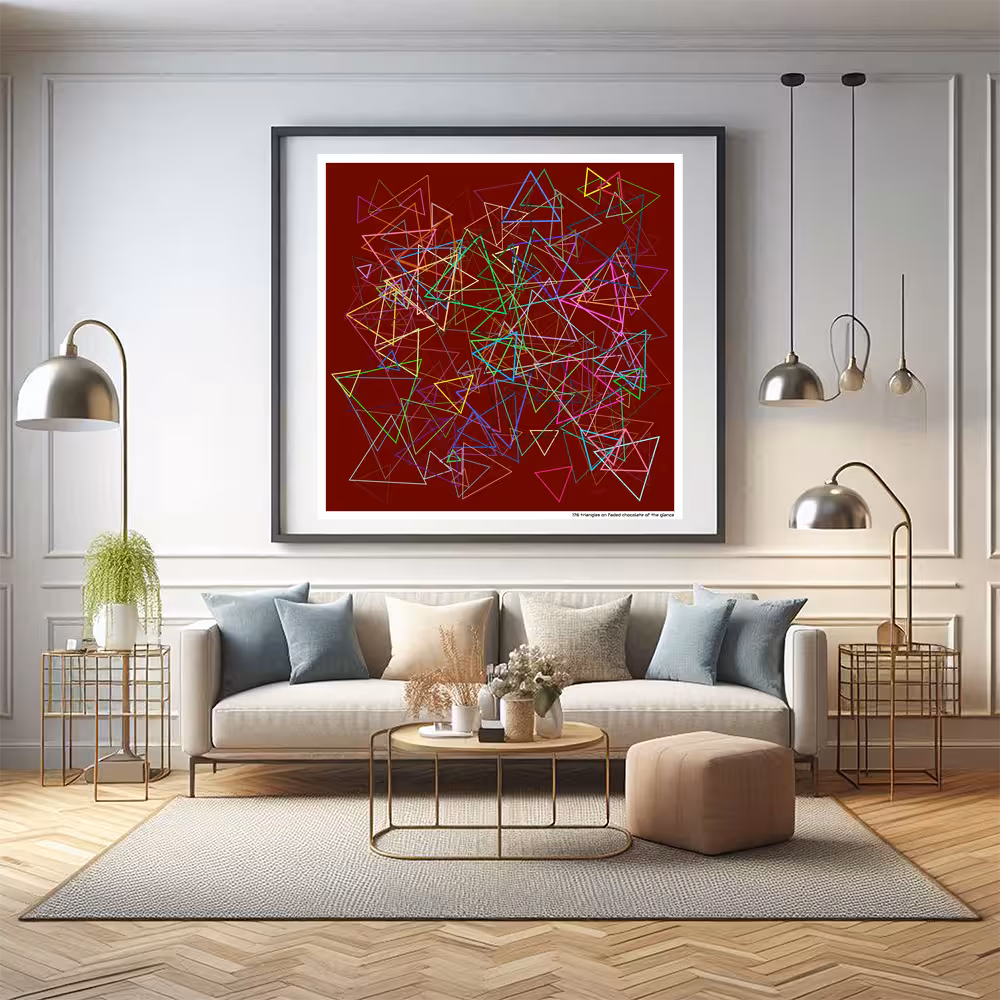 176 triangles on faded chocolate of the glance in room setting