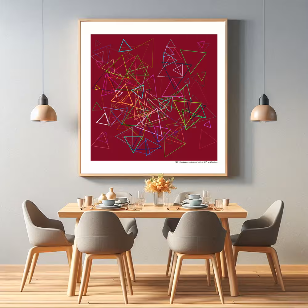 103 triangles on enchanted mist of drift and horizon in room setting