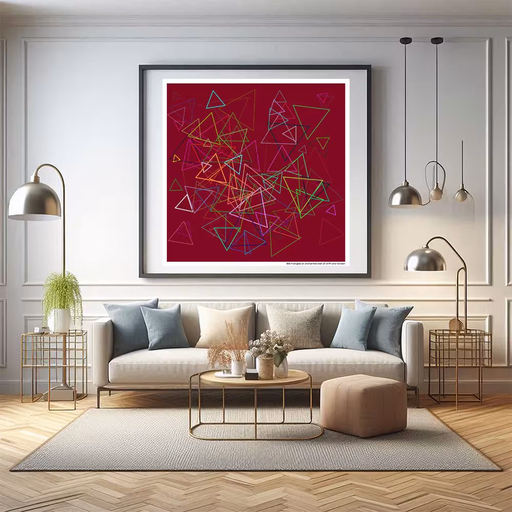 103 triangles on enchanted mist of drift and horizon in room setting