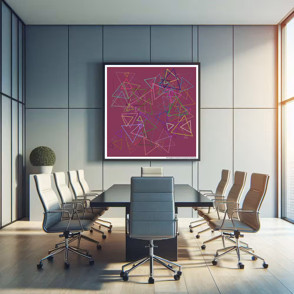 113 triangles on covenant of vivid blush and amethyst in room setting