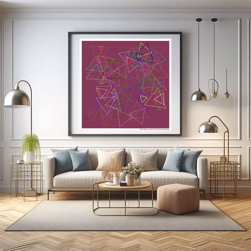 113 triangles on covenant of vivid blush and amethyst in room setting