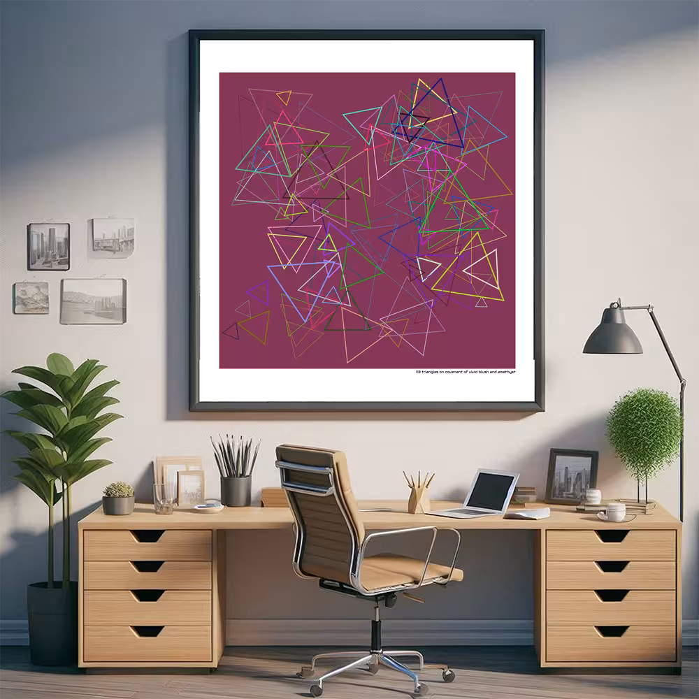 113 triangles on covenant of vivid blush and amethyst in room setting