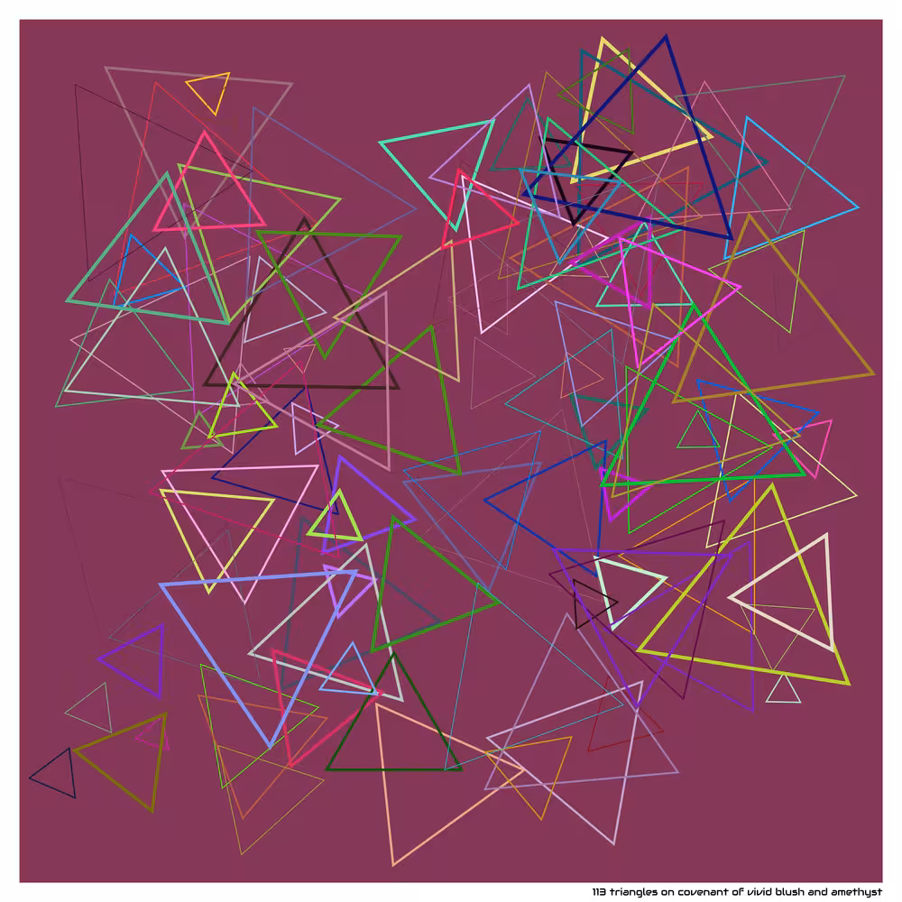 113 triangles on covenant of vivid blush and amethyst