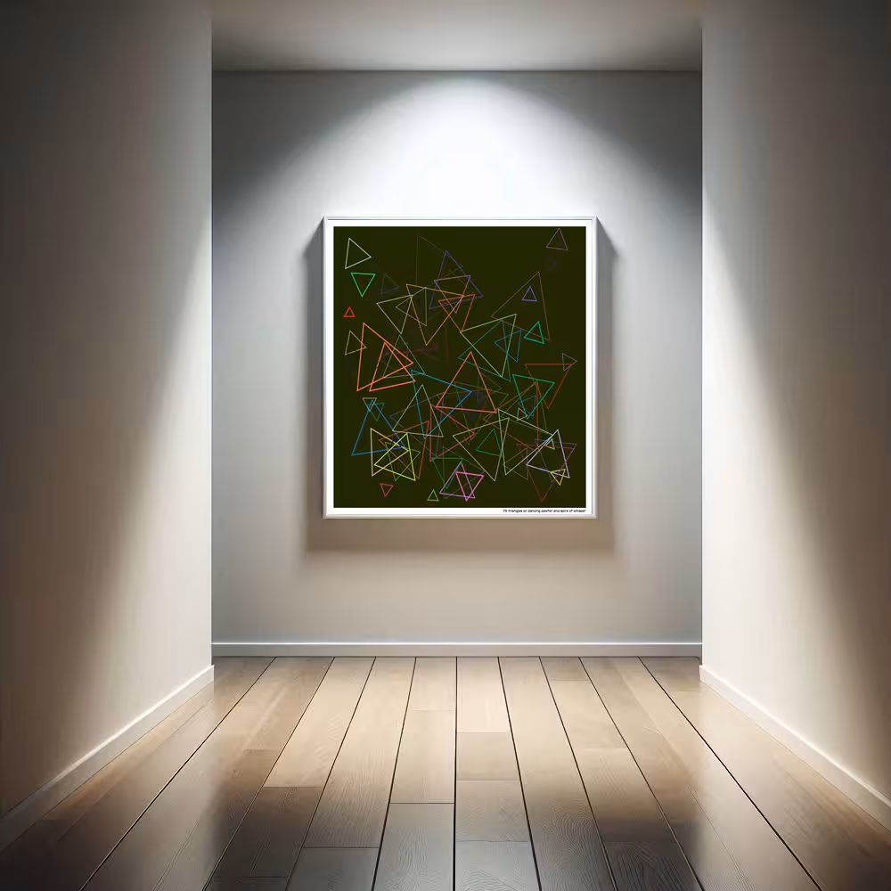 75 triangles on dancing pewter and spire of whisper in room setting