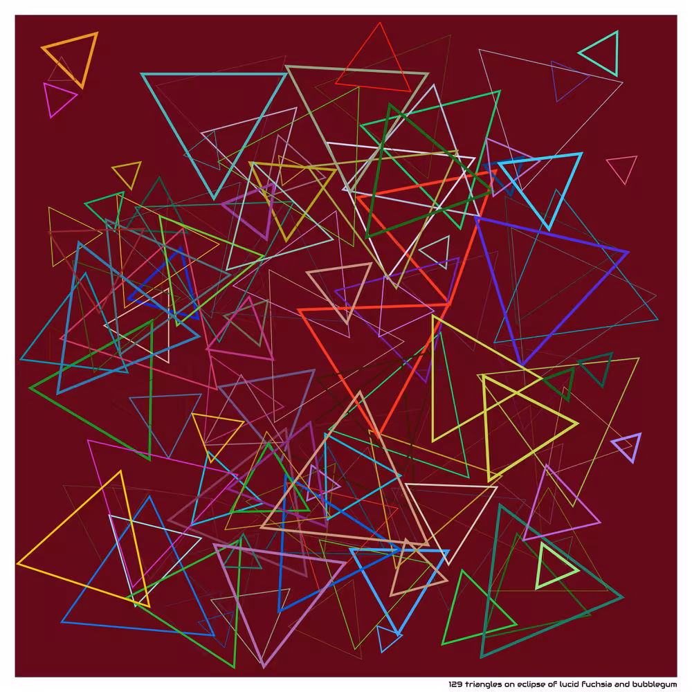 129 triangles on eclipse of lucid fuchsia and bubblegum