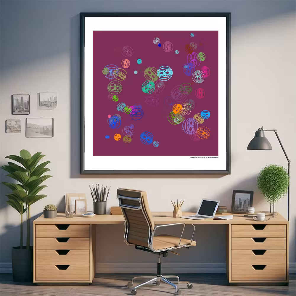 74 twists on butter of stained sepia in room setting