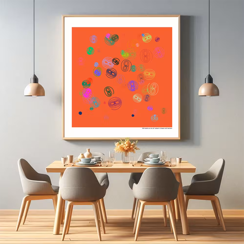 59 twists on ink of radiant crimson and maroon in room setting