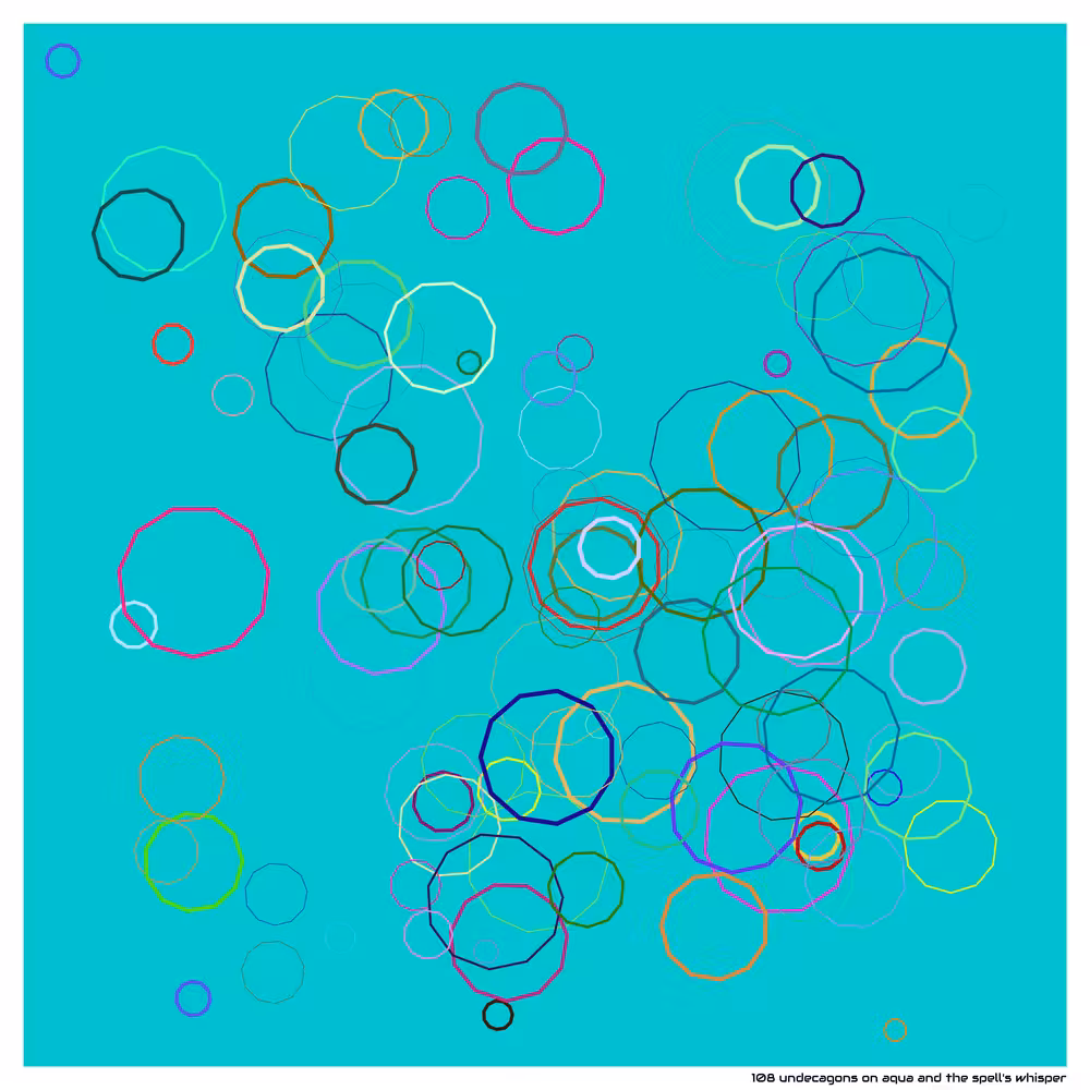 108 undecagons on aqua and the spell's whisper